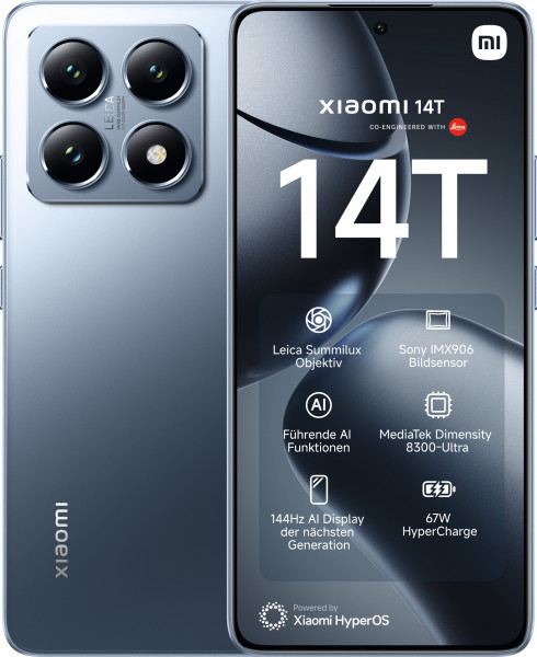 Xiaomi 14T 12GB/256GB Blau 5G Android 6.67" AMOLED Display USB-C Dual-SIM WLAN
