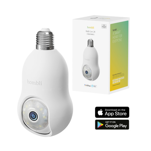 Hombli Smarte Outdoor Kamera Weiß Bulb Cam 2K Glühbirne Überwachung Alarm Licht