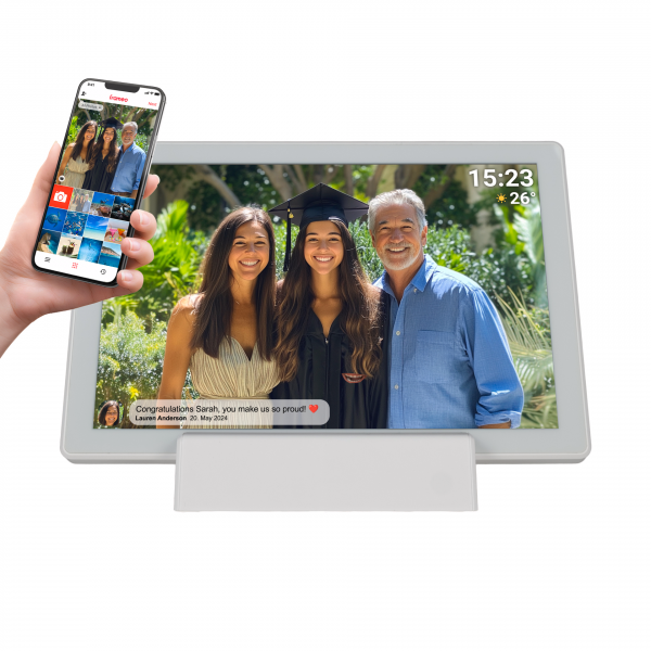 Denver PFF-1070 Bilderrahmen digital Weiß 10,1" Wi-Fi Touch HD 16 GB USB-C