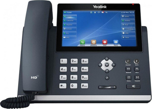 Yealink SIP-T48U IP Telefon schnurgebunden Schwarz USB LAN 7"LCD Bluetooth WLAN
