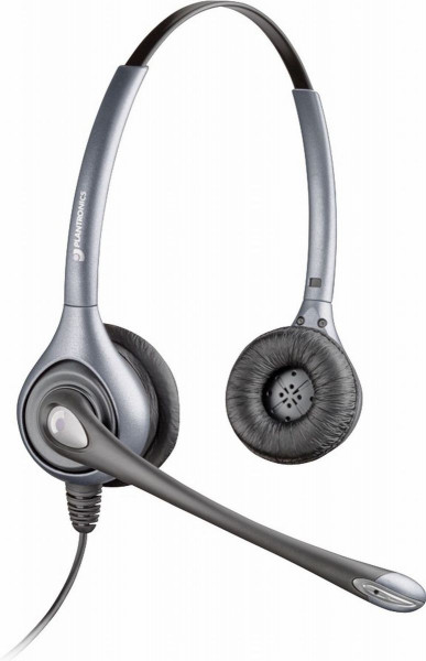 Plantronics Headset SupraPlus Silver HW361N Binaural QD Festnetz Headset