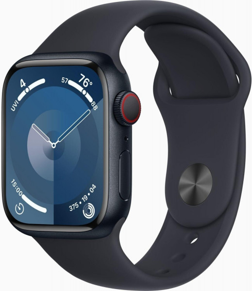 Apple Watch S9 4G 41mm Alu 1,61"OLED Schwarz S/M IP6X 64GB GPS eSIM WLAN NFC iOS
