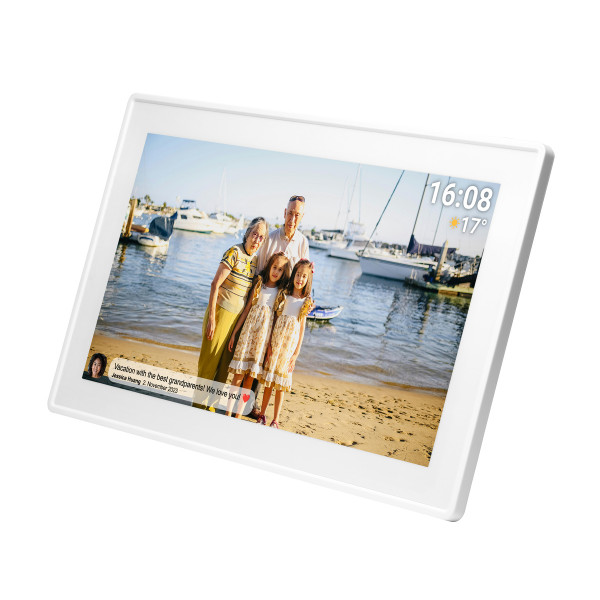 Denver FRAMEO PFF-1515 Digitaler Bilderrahmen Weiß Full-HD IPS Touch 16 GB WiFi