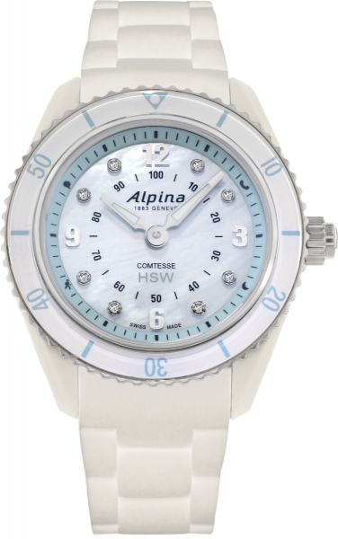 Alpina Comtesse Horological Smartwatch Weiß/Stahl - Diamant