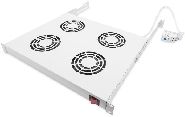 DIGITUS Dachlüftereinheit 19"-4 Lüfter, Thermostat, Grau