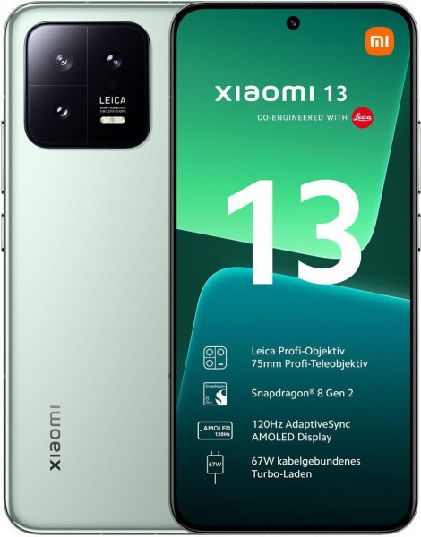 Xiaomi 13 5G DS 8GB/256GB Grün 50MP 6.36" 120Hz OLED Android-13 USB-C NFC