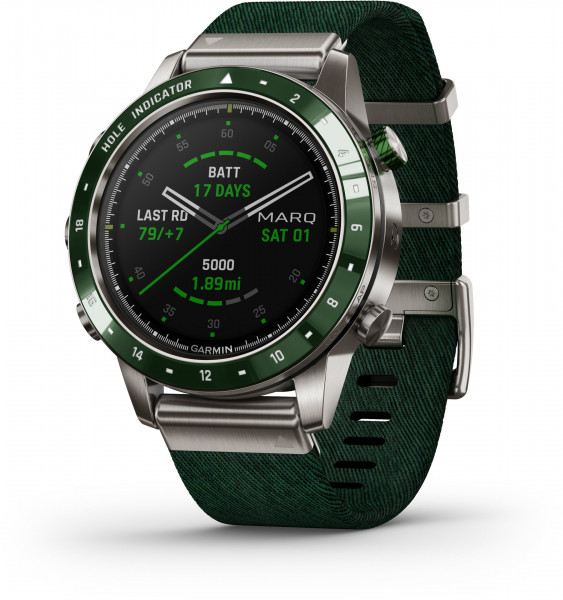 Garmin MARQ Golfer Dunkelgrün 32GB Smartwatch Fitnesstracker 1,2 Zoll MIP GPS