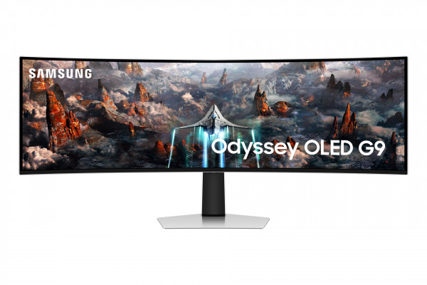 Samsung Odyssey Gaming Monitor QD‑OLED G93SC 49'' Silber Stereo Lautsprecher