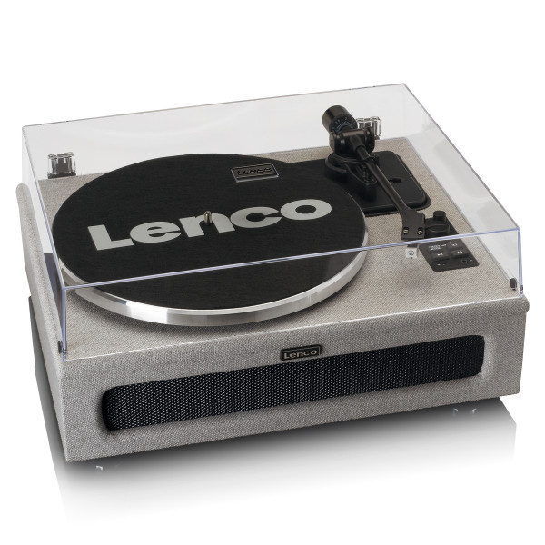 LENCO Plattenspieler Grau Riemenantrieb 4 Lautsprecher Cinch Out AUX Bluetooth