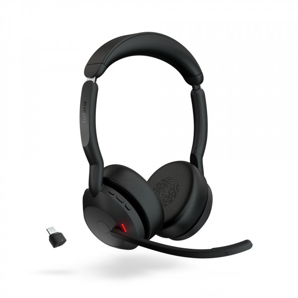 Jabra Evolve2 55 Headset USB-C Bluetooth Schwarz binaural On-Ear 30m Reichweite