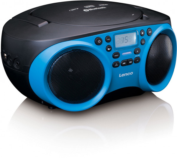 Lenco SCD-501 CD tragbares Radio Schwarz Blau mit USB, Bluetooth, MP3, FM, UKW