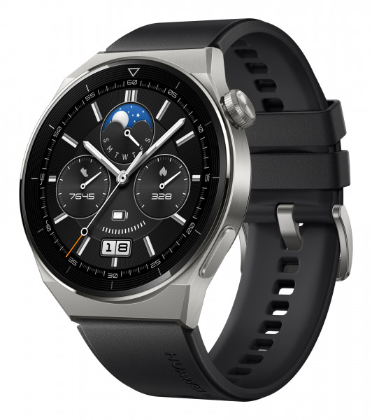 Huawei Watch GT3 Pro Odin-B19S Schwarz Elastomer Smartwatch 1,43" AMOLED Fitness