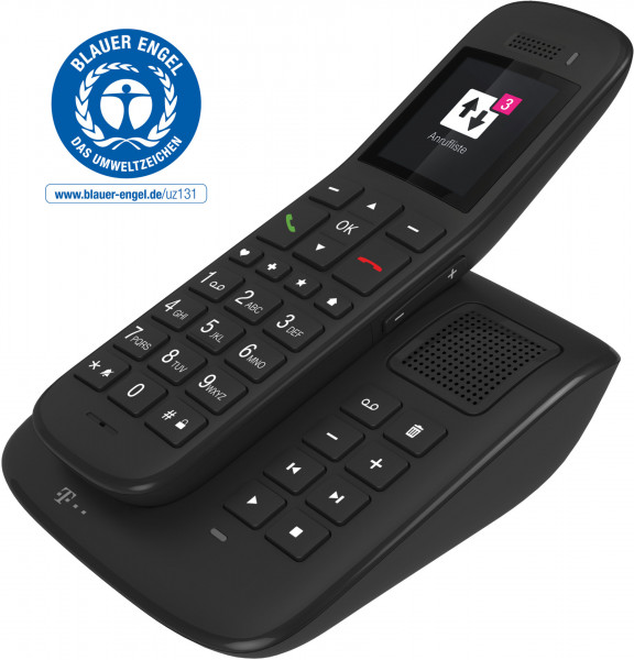 Telekom Sinus A 32 DECT mit Basis und AB Schwarz kabelloses Festnetztelefon 2"
