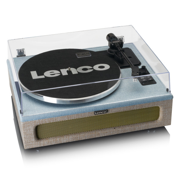 LENCO Plattenspieler Braun/Grau Riemenantrieb 4 Lautsprecher Cinch Out AUX In