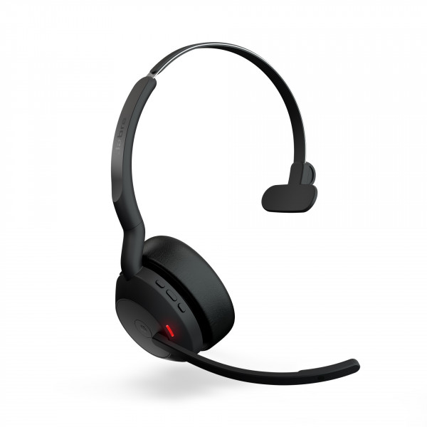 JABRA Evolve2 55 Link 380/390a MS Mono mit Ladestation Headset Schwarz Bluetooth
