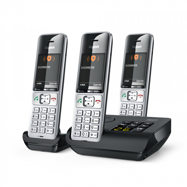 Gigaset COMFORT 500A Trio Silber Schnurlostelefon DECT 2,2" LCD-TFT Basisstation