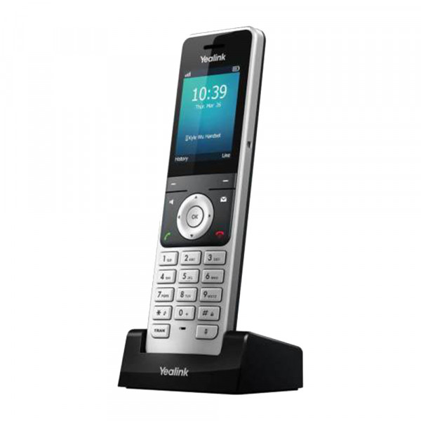 Yealink W76P DECT System Kabelloses Festnetztelefon inkl. Basis Silber/Schwarz