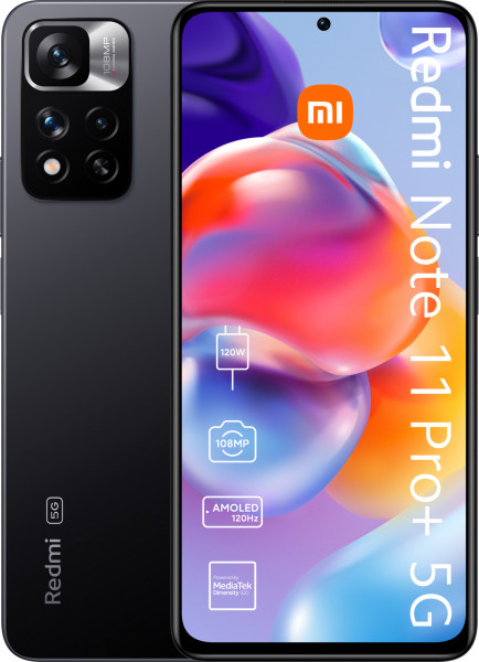 Xiaomi Redmi Note 11 Pro+ 256GB Grau 5G Android Smartphone 6,67" AMOLED 108MP