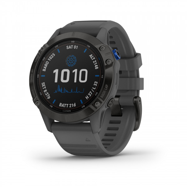 Garmin FENIX 6 PRO SOLAR Smartwatch Android iOS Grau 22mm GPS Fitnesstracker