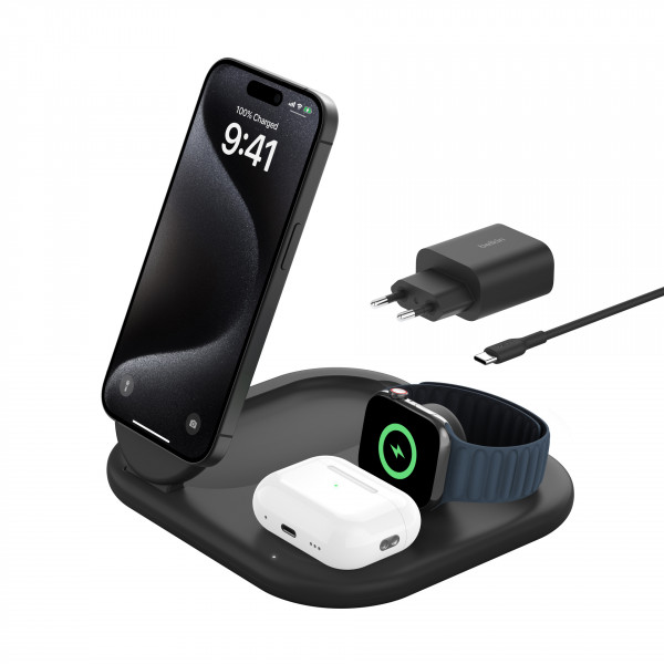 Belkin BoostCharge magnetische 3-in-1 Ladestation USB-C für Apple Schnellladen