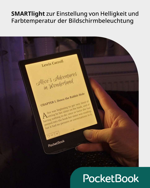 PocketBook Verse E-Reader, 6'' E-Ink Touch, 8 GB, microSD, Hellblau - DE/AT/CH-Version