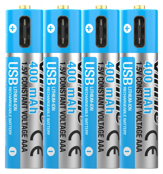 Vinnic Rechargeable Akku AAA USB Type-C 4 Stück Batterie Wiederaufladung