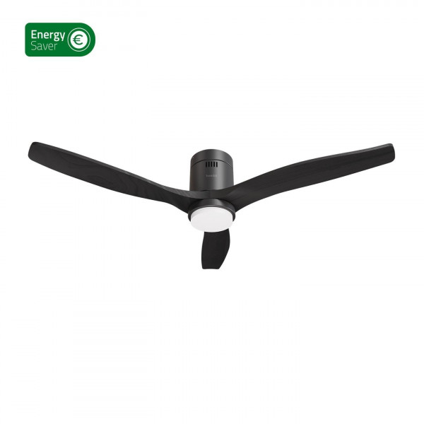 Hombli Smarter Deckenventilator Schwarz/Holz RGB Licht LED App/WLAN Raumklima