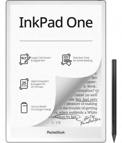 PocketBook InkPad One 32GB weiß USB-C WiFi5 Bluetooth eReader 10,3" eInk DACH