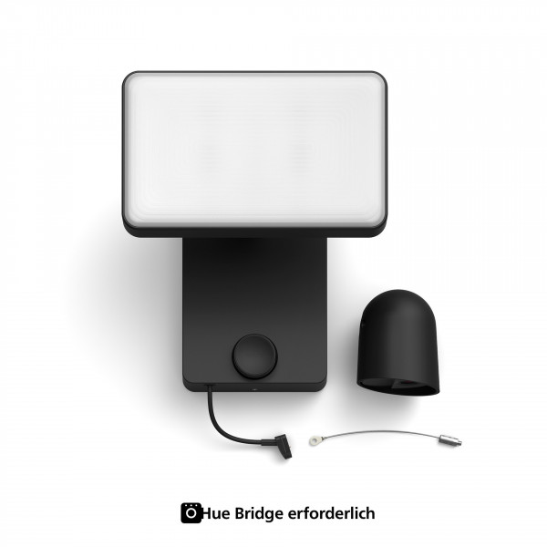 Philips Hue Secure Flutlichtkamera Schwarz Outdoor Nachtsicht WLAN Full-HD