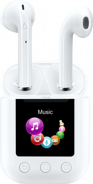 Denver TWM-850 Earbuds mit MP3-Player 8 GB Weiß In-Ear-Headset Bluetooth 3,3"IPS