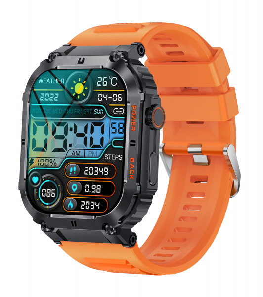 Denver Smartwatch orange SWC-191O 2 Zoll Bluetooth Fitnessuhr Blutdruckmessung