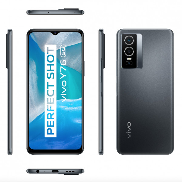 Vivo Y76 5G 128GB 50MP LTE NFC Dual SIM Android Grau BT Smartphone microSD 6,58"