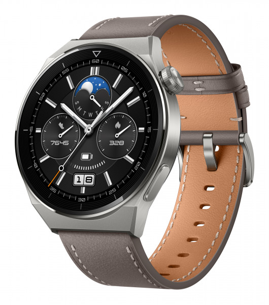 Huawei Watch GT3 Pro Odin-B19V Grau Leder Smartwatch 1,43" AMOLED Android iOS