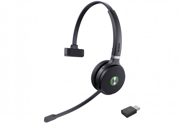 Yealink WH62 Schwarz DECT Mono On-Ear Headset USB-A-Dongle UC Kunstleder