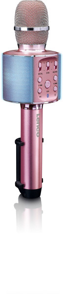 LENCO BMC-090 Karaoke-Mikrofon Bluetooth Rosa LED-Licht Akku USB-Kabel
