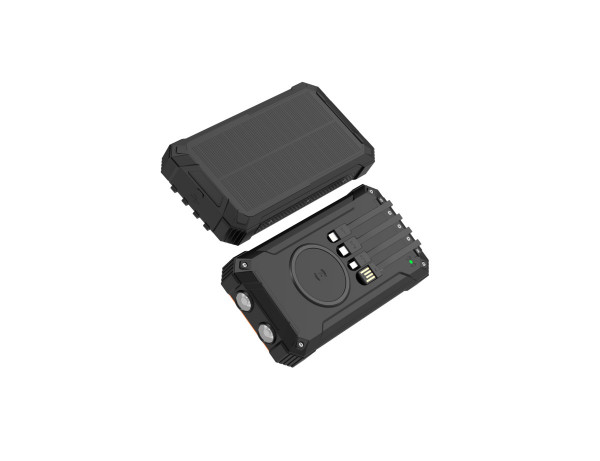 Denver PSC-20012 Powerbank Schwarz 20000 mAh USB Anschlüsse Solarzellen 15 Watt