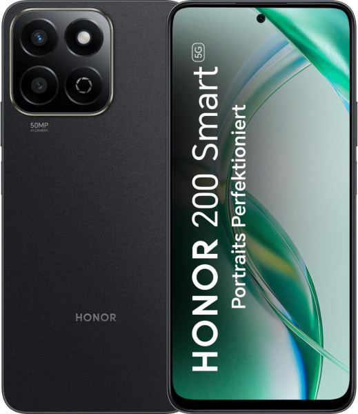 Honor 200 Smart 5G Schwarz 256 GB Android 6,8" 50 MP Dualcam Dual SIM USB-C NFC