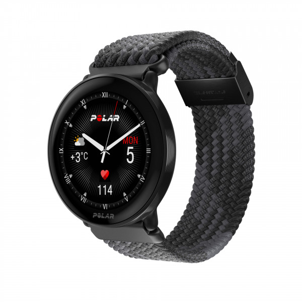 POLAR IGNITE 3 BRAIDED YARN S-L Smartwatch Schwarz 43mm 1.28"AMOLED Bluetooth