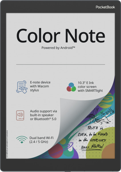PocketBook Color Note Grau eBookReader 32GB 4GB USB-C 10.3" eINK WLAN Bluetooth
