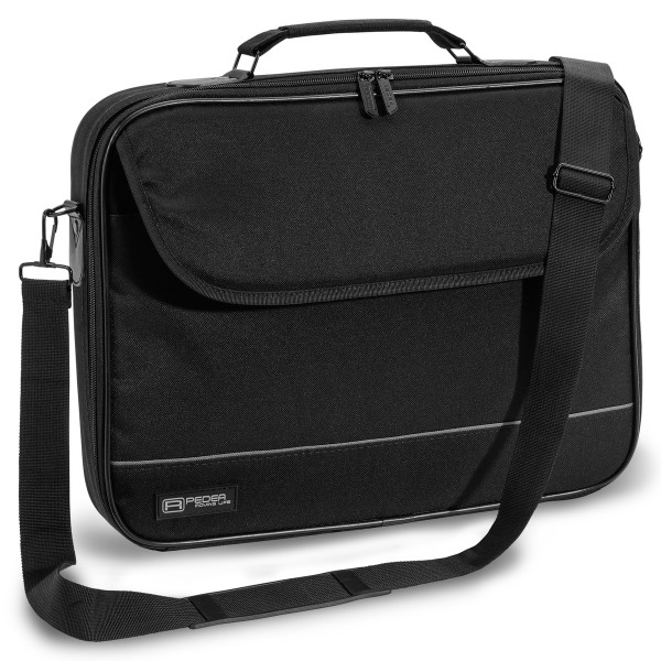PEDEA Notebooktasche "FAIR" Schwarz 17,3"/43,9cm Laptoptasche Schutzhülle Gurt