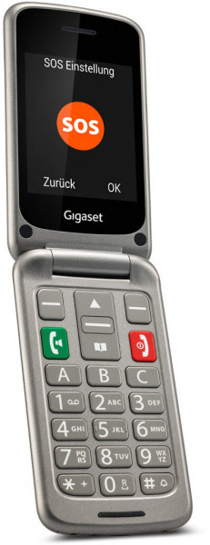 Gigaset GL59032MB 2G Titan Silber Featurephone Ladeschale Klapphandy 2,8" 0,3MP