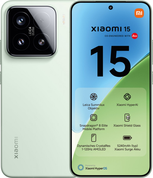 Xiaomi Mi 15 5G DS 512GB grün Adnroid-15 50MP 6.36" AMOLED USB-C 5240mAh eSIM