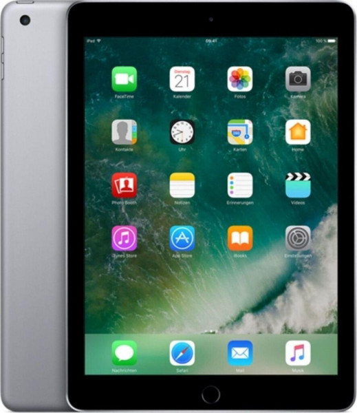 Apple iPad (2017) Tablet IPSLCD 9,7" 128GB 2GB Flash Bluetooth WLAN 8MP Grau iOS