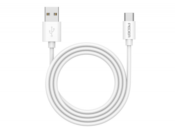 PEDEA Schnelllade- und Datenkabel Weiß USB-A/USB-C 1 Meter Endgeräte Charging