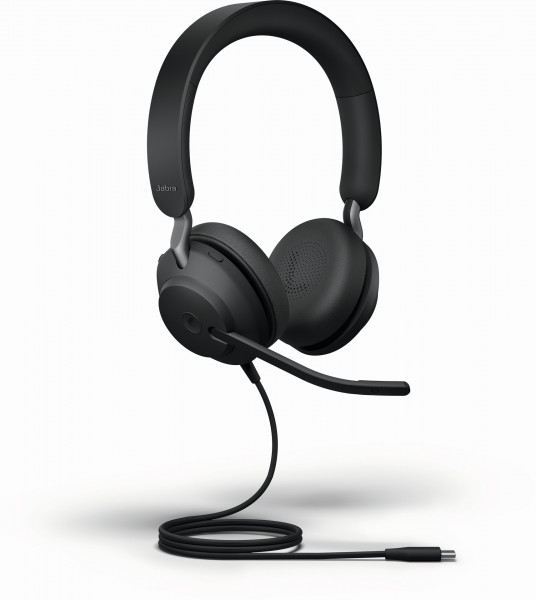 JABRA Evolve2 40 SE USB-C Stereo MS schwarz Kabelgebunden On-Ear binaural