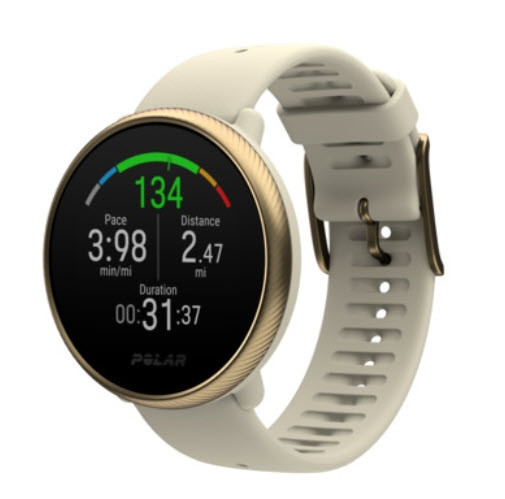 Polar IGNITE 2 Champagne Gold Smartwatch Bluetooth 43mm GPS Fitnesstracker weiß