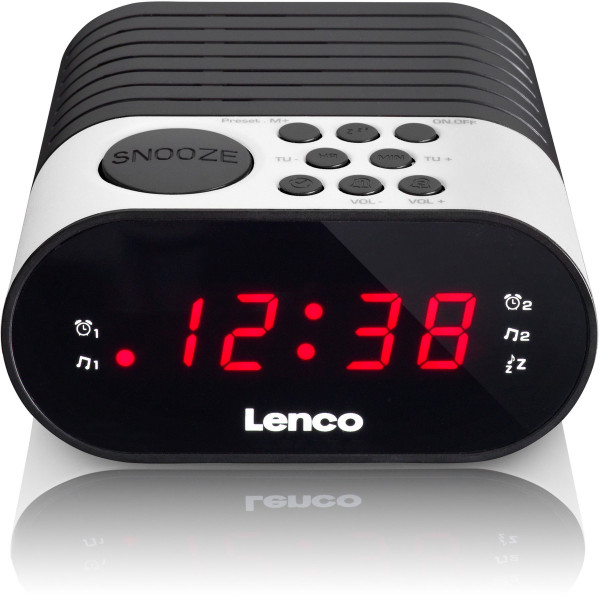 LENCO CR-07 Uhren-Radio Weiß LED-Display Doppelalarmfunktion Schlummern Musik