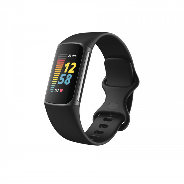 Fitbit Charge 5 schwarz Stainless Steel Fitnesstracker Always-On Touchdisplay