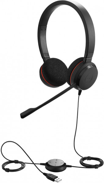JABRA Evolve 20 UC binaural USB-C Headset Schwarz Überkopf kabelgebunden Noise