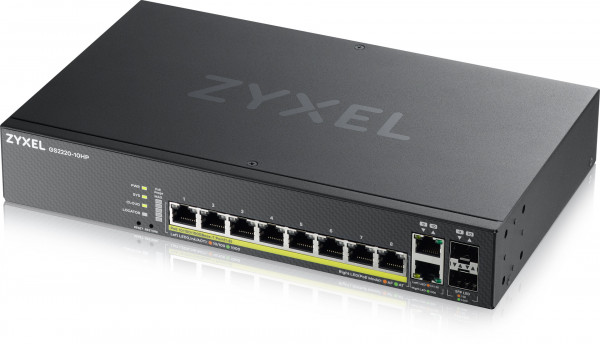 Zyxel GS2220-10HP 8Port 2x SFP Rj45 PoE Gigabit Ethernet Netzwerk Switch schwarz
